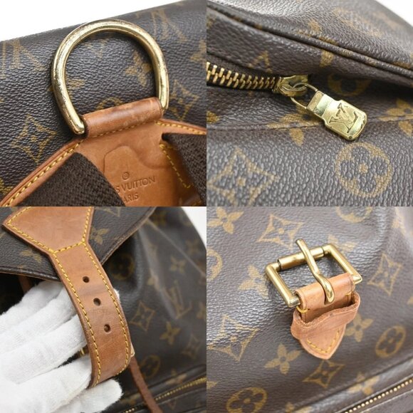 LOUIS VUITTON Montsouris GM Backpack Bag Monogram Leather Brown - Picture 10 of 16
